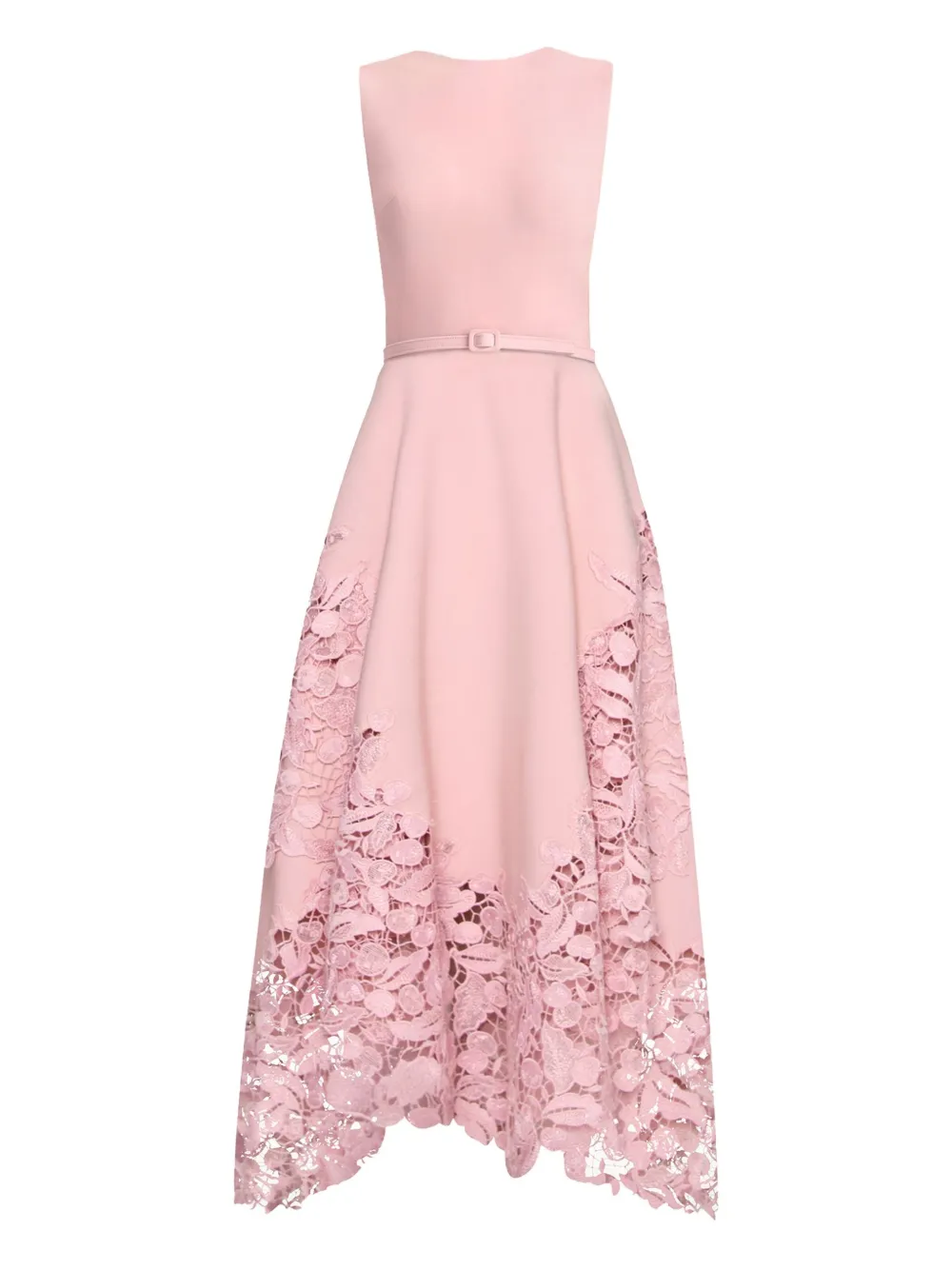 

Кружевное платье миди Cherry Oscar de la Renta, розовый