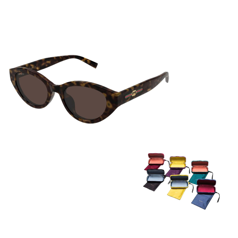 GUCCI Injection Molded Cat Eye солнцезащитные очки женские Black/Tortoiseshell/Gradient