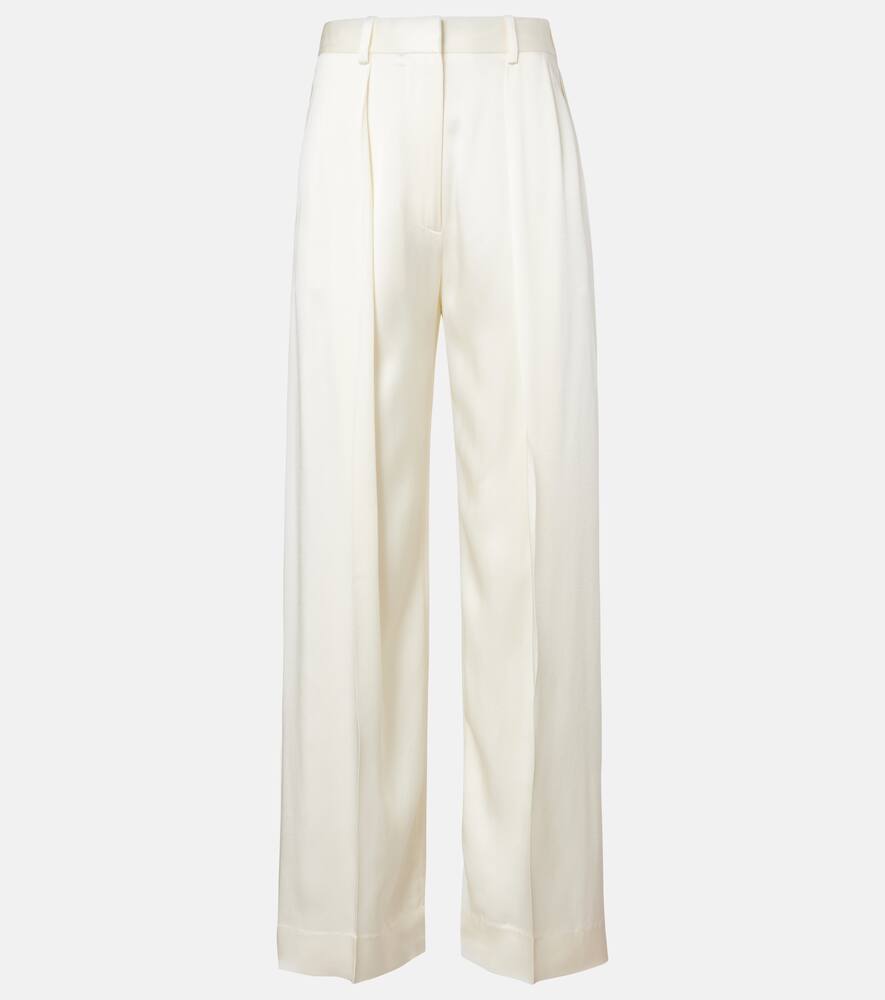 

Широкие брюки из сатина Victoria Beckham, Ivory