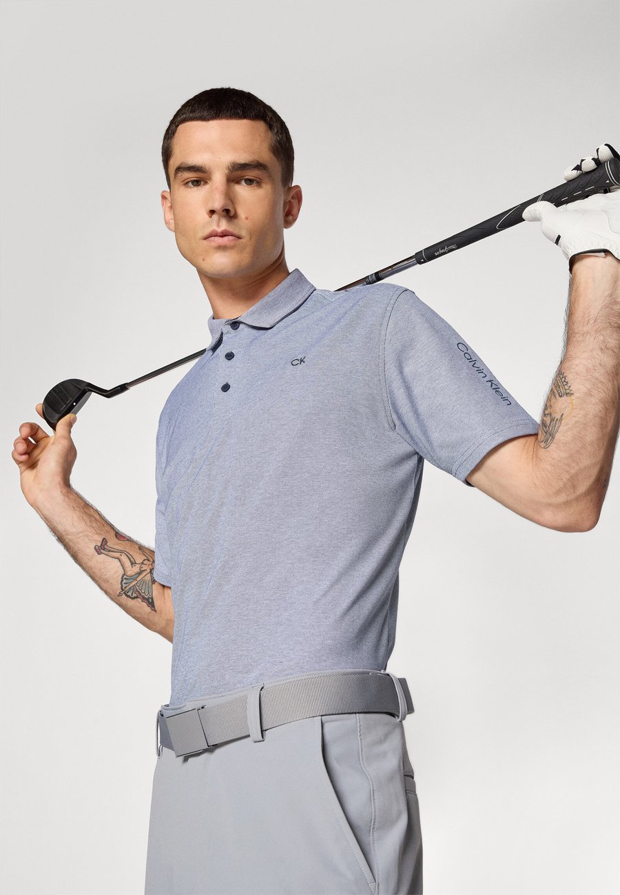 Поло Calvin Klein Golf Polo shirt, Navy Oxford/Mottled Blue — фото 4