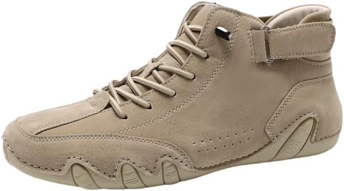 

Унисекс винтажные высокие кеды с мягкой подошвой для улицы, прошитым дизайном, удобные для ходьбы и походов, ботинки на шнуровке для женщин Hhhchpm, хаки