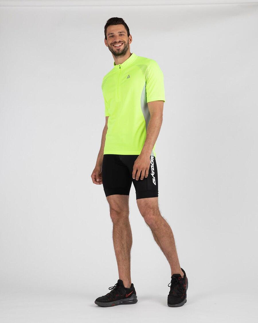 

AIRTRACKS Мужская велосипедная майка с коротким рукавом Team II, неоново-серая