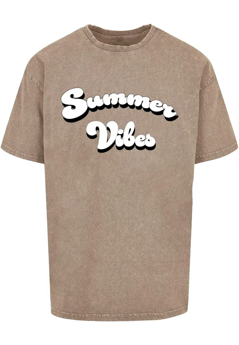 

Футболка Merchcode "Мужская футболка большого размера Summer Vibes кислотной стирки ", хаки