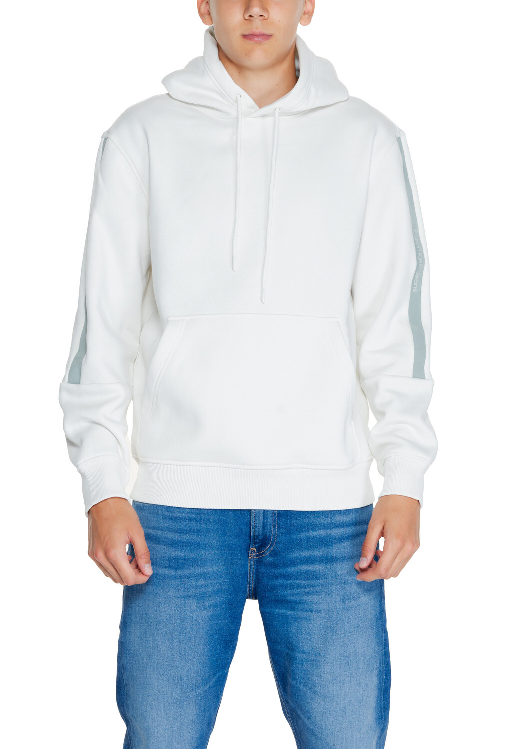 

Толстовка мужская Calvin Klein Jeans с капюшоном однотонная, белый