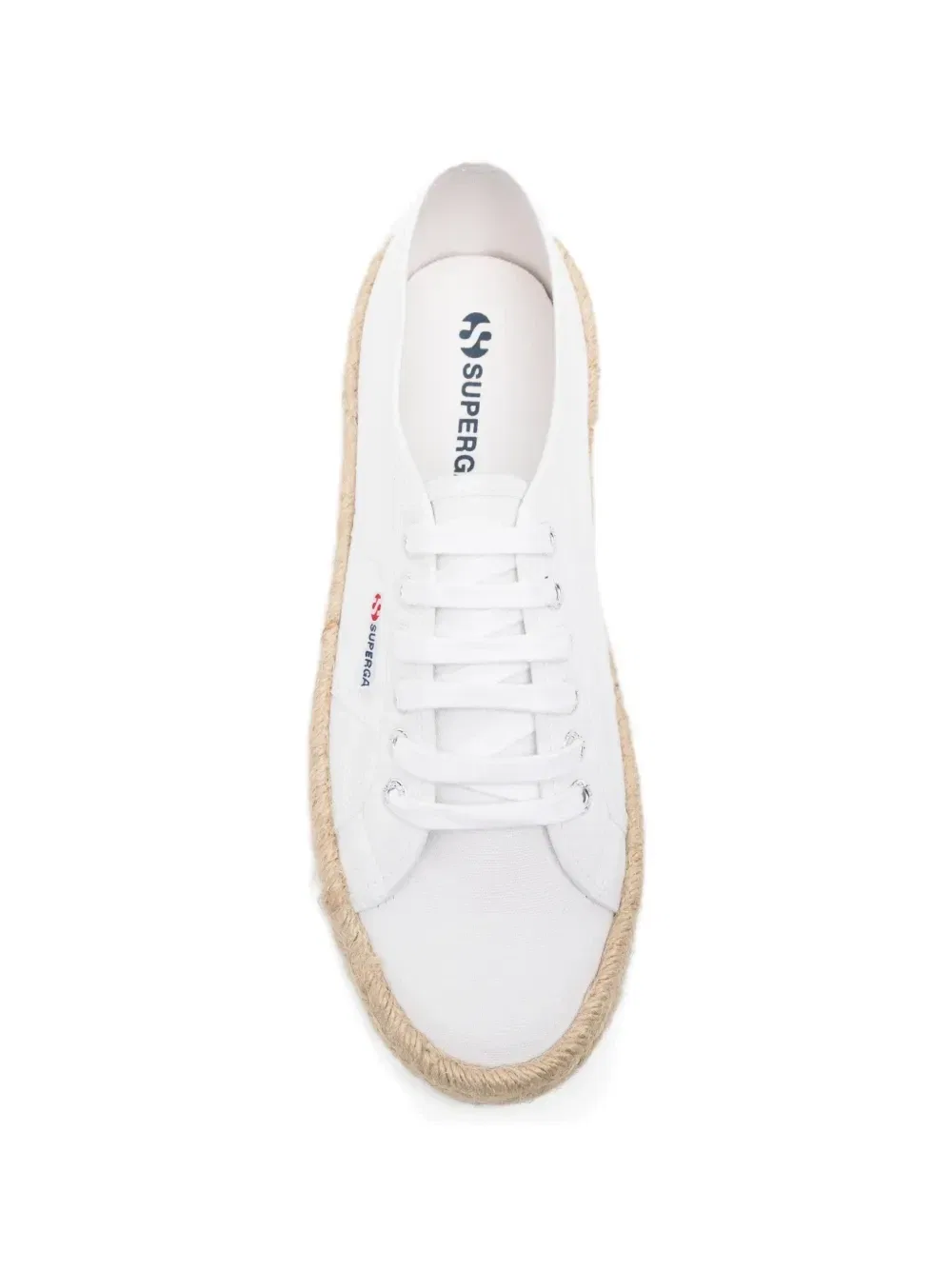 Кроссовки на шнуровке с плетеной подошвой Superga, белый — фото 4