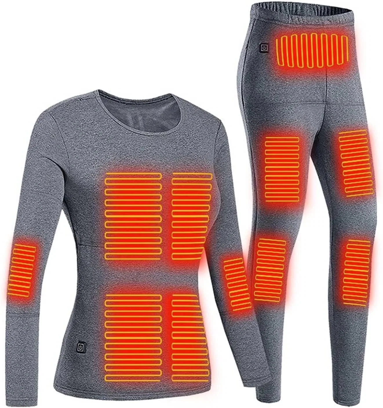 Термобелье с подогревом, 22 зоны, USB, Female Gray