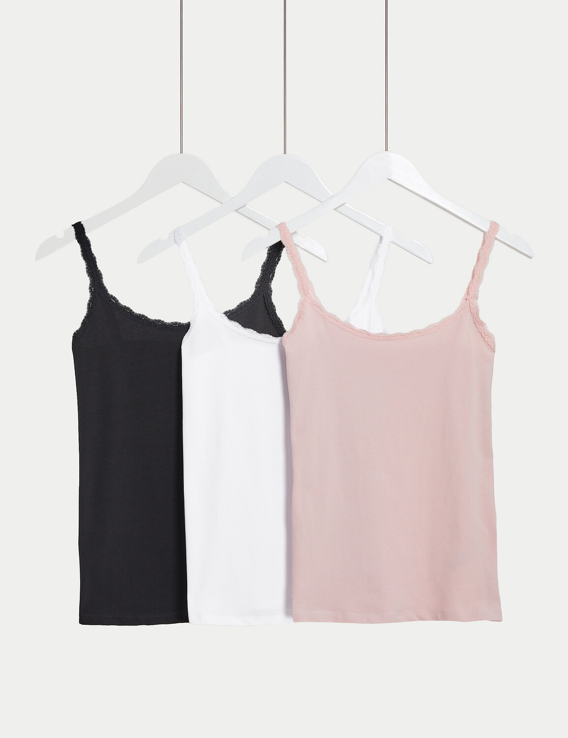 

Жилеты из 3 комплектов хлопка с кружевной отделкой Marks & Spencer