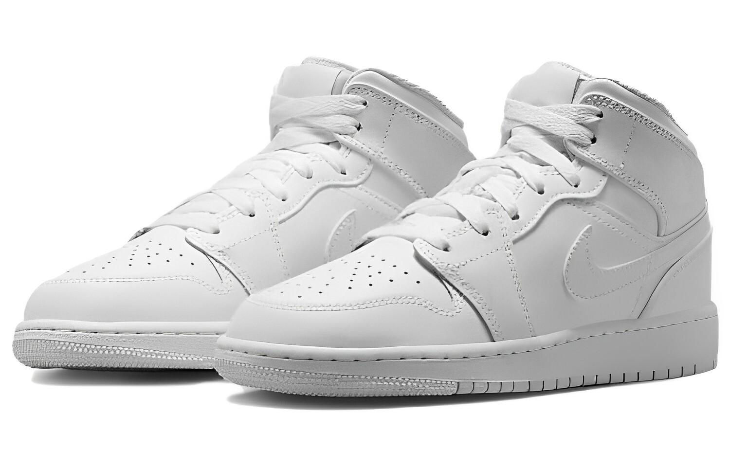 Jordan 1 Mid Triple White (2023) (GS) — фото 3