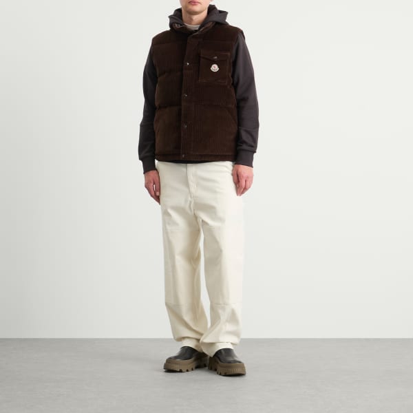 Жилет Agen vest maxi corduroy gilet Moncler, коричневый — фото 4