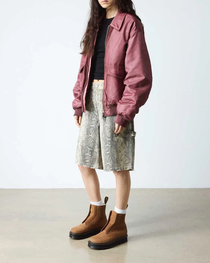 Теплые сапоги-слипоны из нубука без шнурков ZEBZAG Dr Martens, коричневый — фото 2