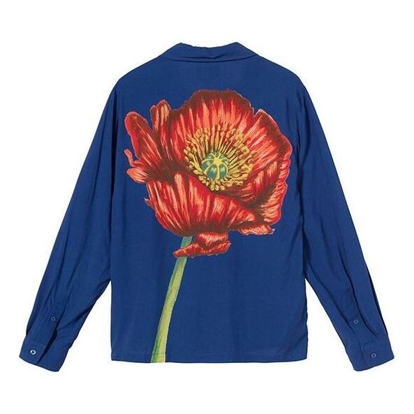 

Рубашка big poppy ls shirt 'blue' Stussy, синий