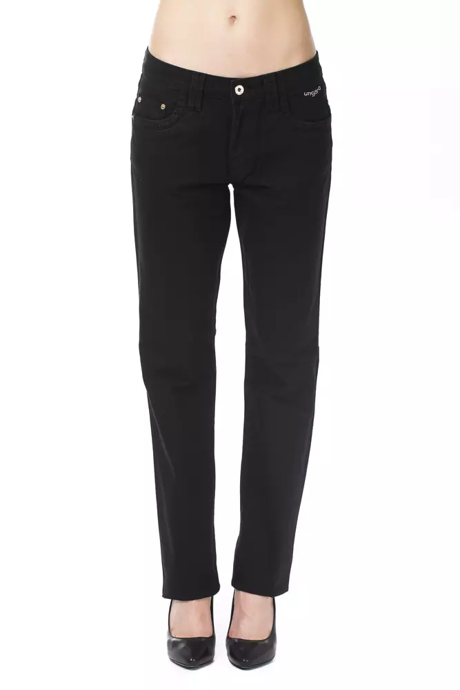 

Черные хлопковые женские брюки Ungaro Sport