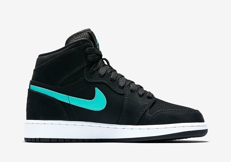 Кроссовки Air Jordan 1 Retro High BG 'Hyper Jade', черный — фото 4