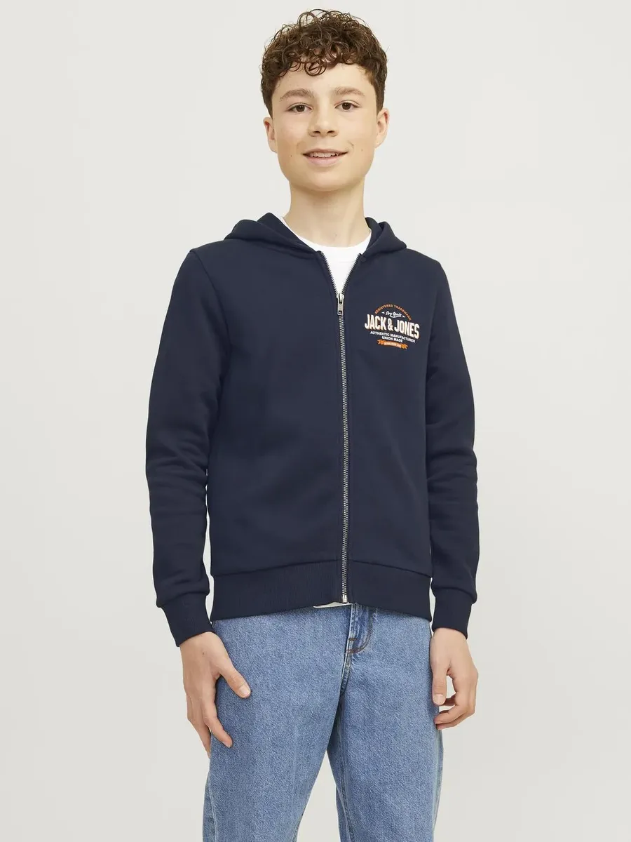 

Детская толстовка с капюшоном Jack & Jones "JJELOGO SWEAT ZIP HOOD 2C 24/25 NOOS JNR" Jack & Jones Junior, синий