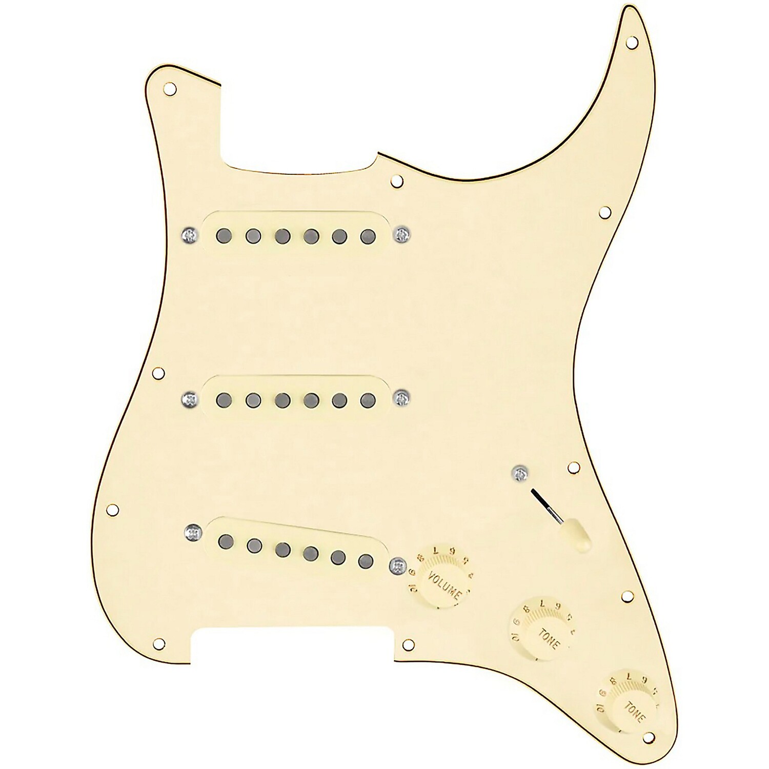 

Накладка 920d Custom Generation Loaded для Strat с состаренными белыми звукоснимателями и ручками, а также жгутом проводов S5W состаренного белого цвета
