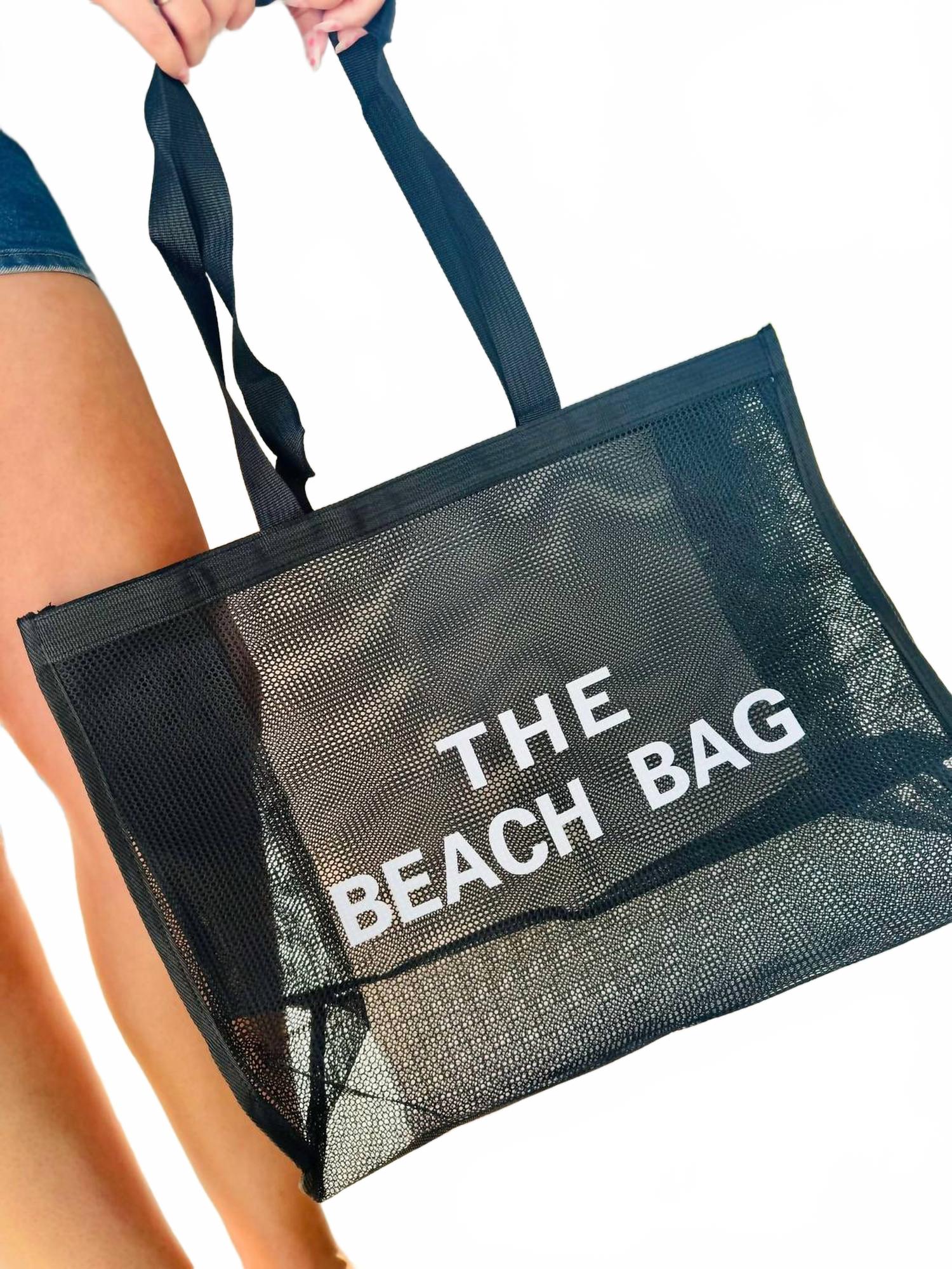 

Женская пляжная сумка-сетка в черном цвете Judson & Company