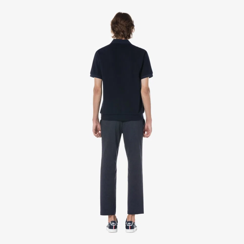 Мужские чиносы с микроузором тёмно-синие от Lacoste — фото 2