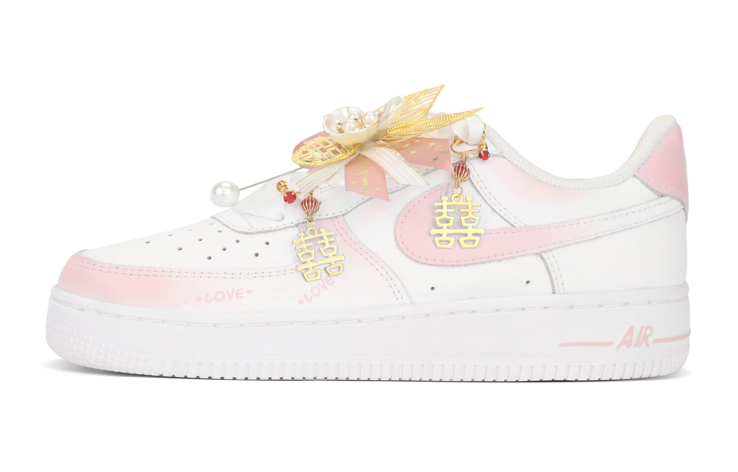 

Кроссовки Air Force 1 для скейтбординга мужские низкие розовый/белый Nike