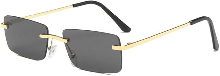 

Модные прямоугольные солнцезащитные очки для женщин и мужчин, без оправы, маленькие солнцезащитные очки, женские и мужские очки с защитой от УФ-излучения UV400 generic, Gray