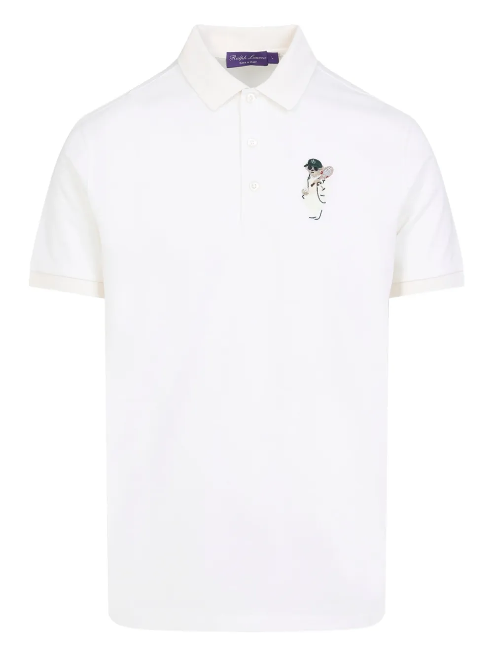 

Рубашка поло с вышивкой Ralph Lauren Purple Label, белый