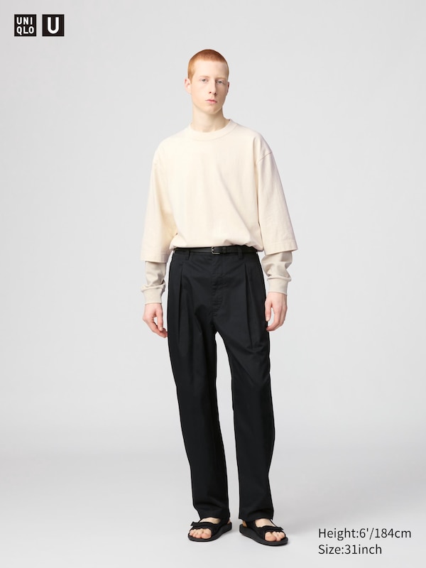 

Широкие брюки со складками Uniqlo, черный