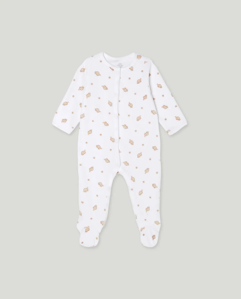 

Длинный пеленальный комбинезон для мальчика из бархата Cotton Juice, белый