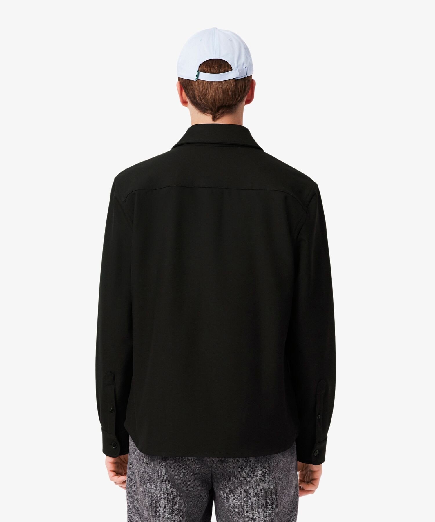 Плотная, свободная двусторонняя рубашка-накидка LACOSTE, Black — фото 3