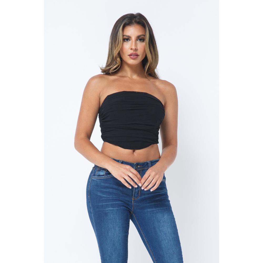 

Сетчатый корсетный топ FASHNZFAB, черный