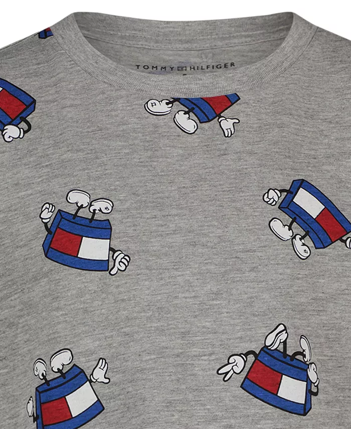 Футболка с принтом талисмана для малышей и мальчиков Tommy Hilfiger, черный — фото 3