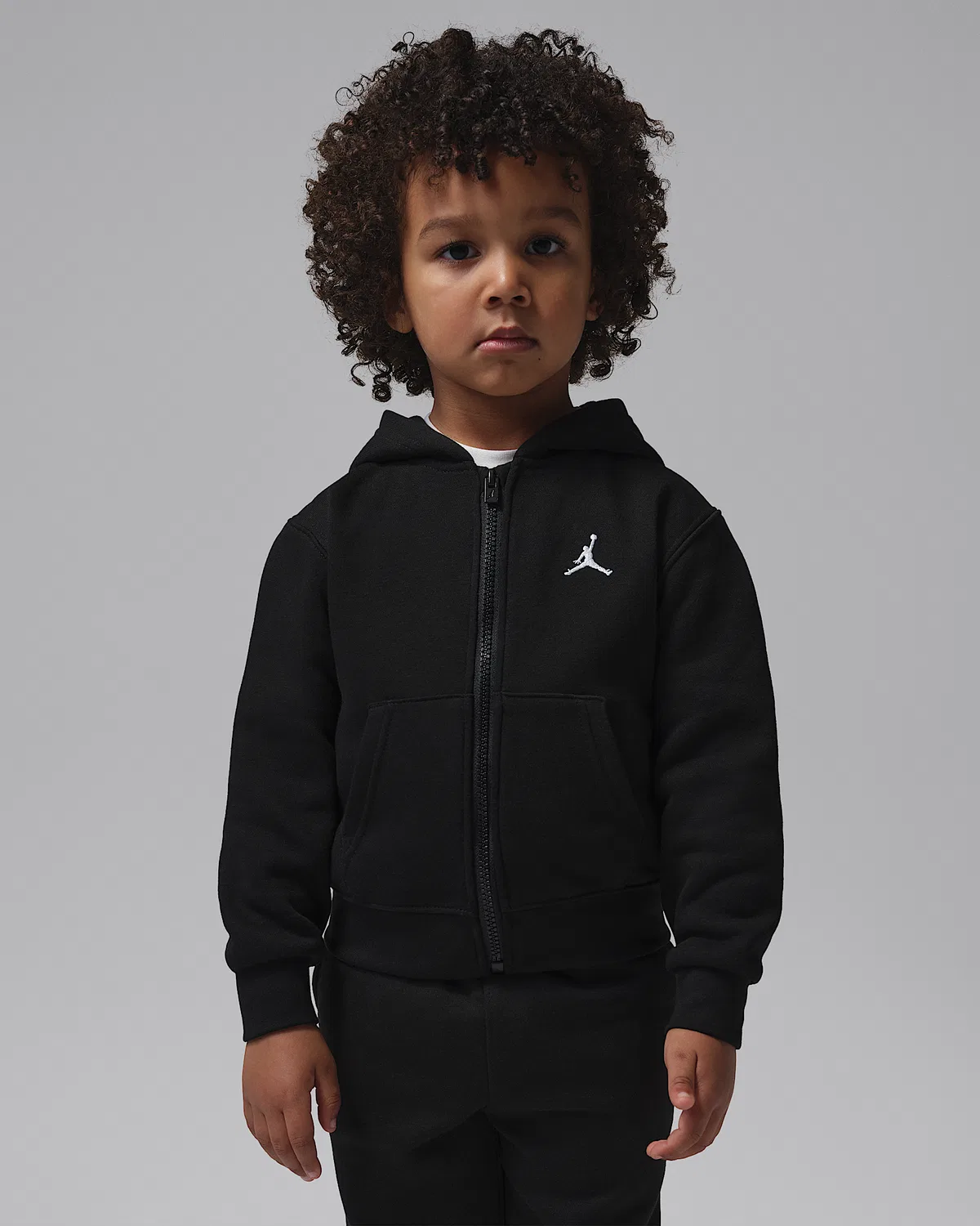 Детская флисовая кофта Jordan Brooklyn Fleece на молнии, Black