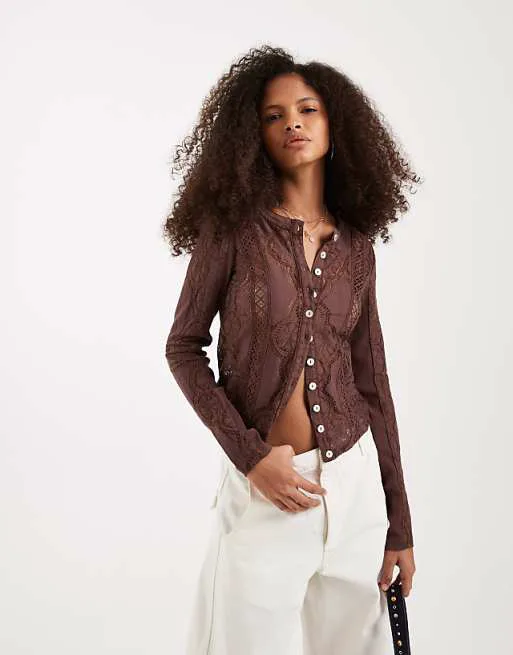 

Вязаная футболка цвета сахарного миндаля с длинными рукавами Free People jae