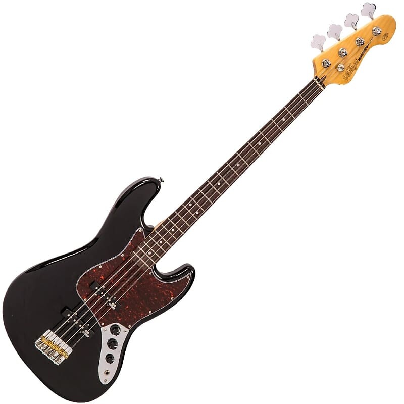 

Басс гитара Vintage Bass VJ74BLK Pearloid Dots, SS, Gloss Black