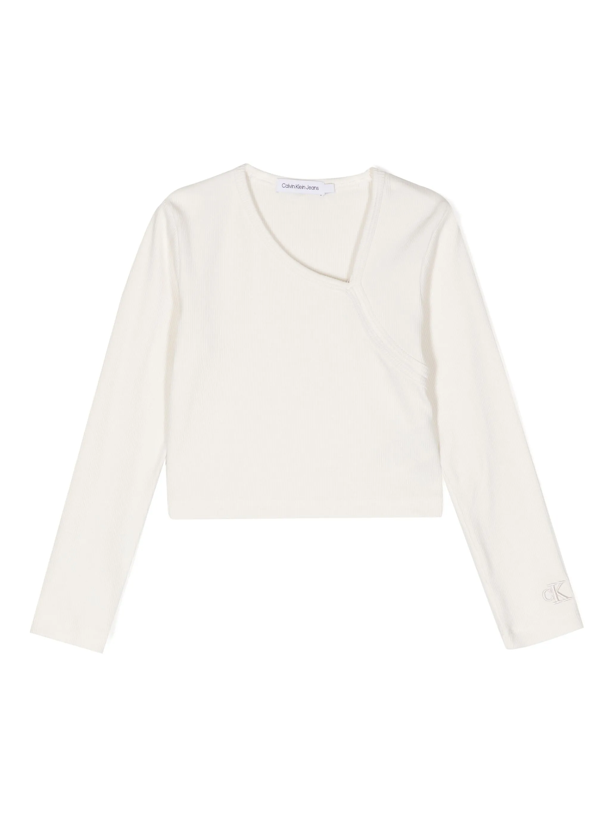 

Топ асимметричного кроя с вышитым логотипом Calvin Klein Kids, белый