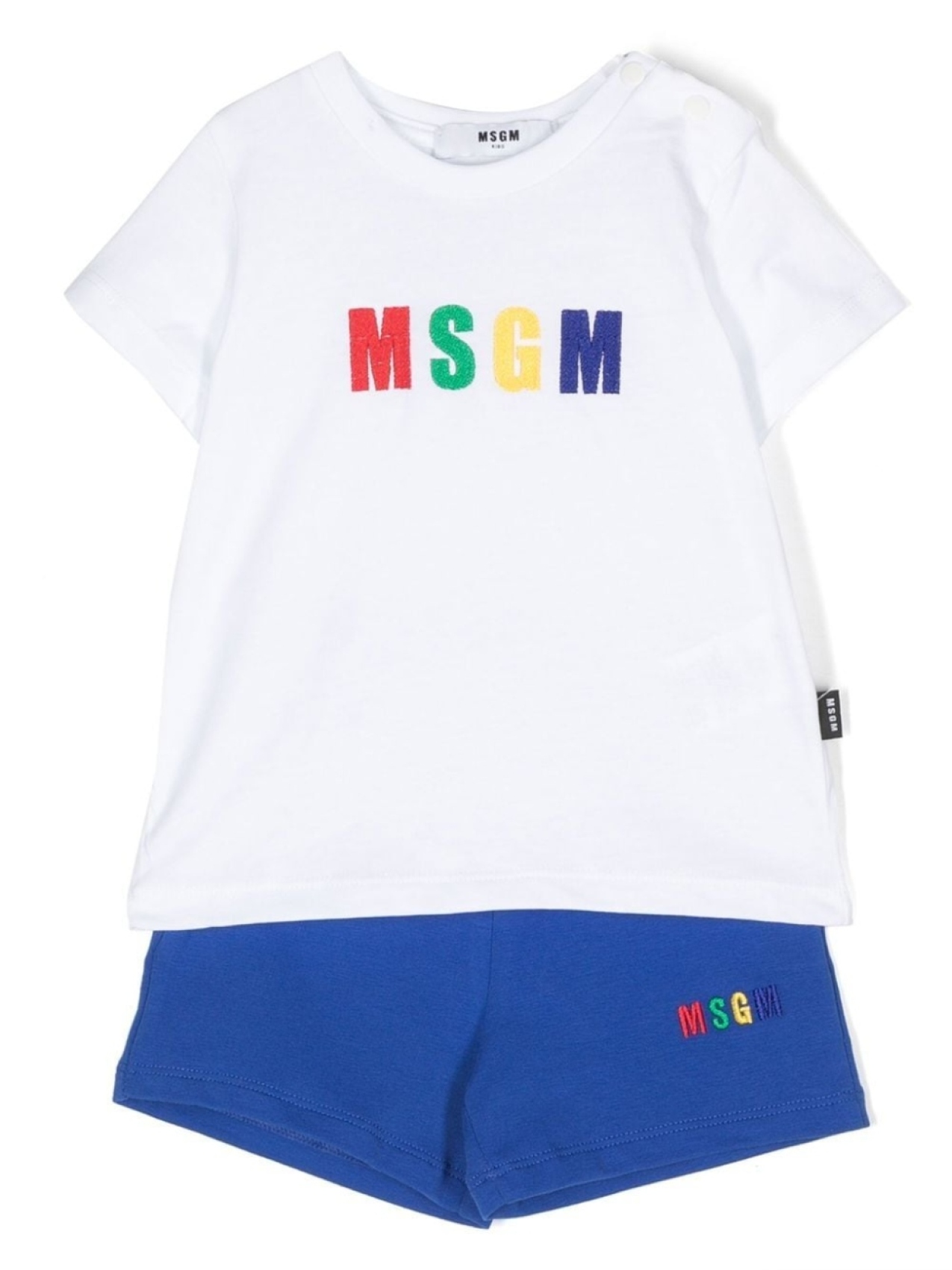 

MSGM Kids комплект из футболки и шортов с логотипом, белый