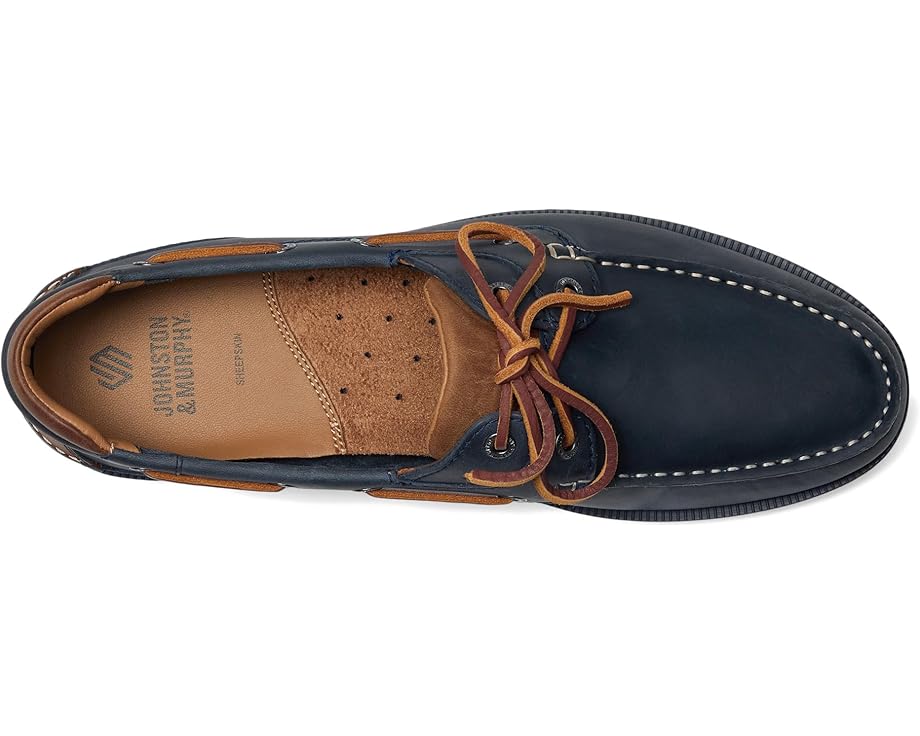 Мужские ботинки лодочники Johnston & Murphy Ventura 2-Eye, Navy Full Grain — фото 2
