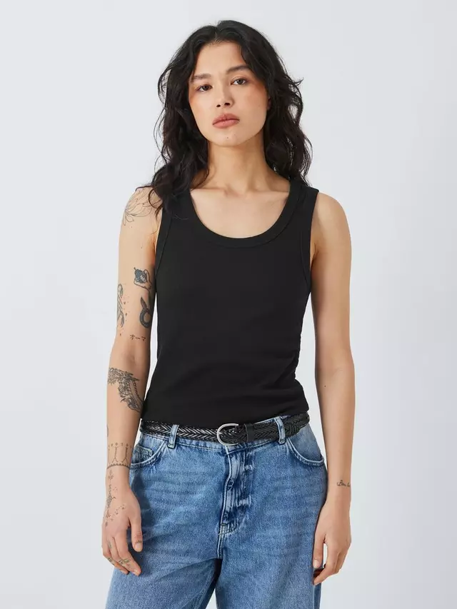 

Топ AND/OR Willa Ribbed Vest, черный