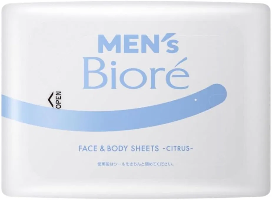 Лосьон Bioré — Очищающие салфетки для лица и тела Men's Biore, 4 упаковки по , цитрус, зеленый — фото 2