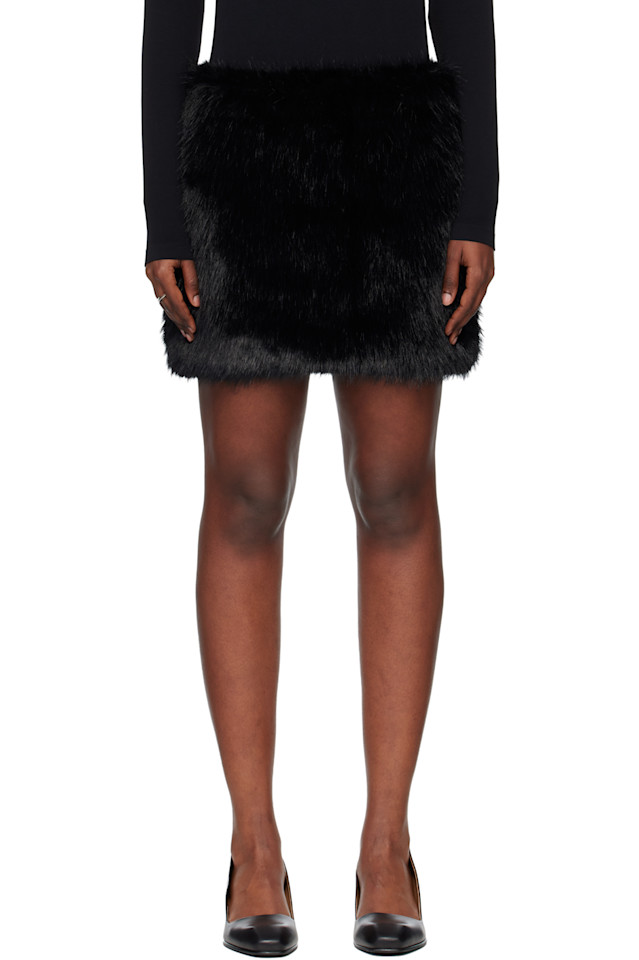 

Мини-Юбка из искусственного меха Tonywack, черный