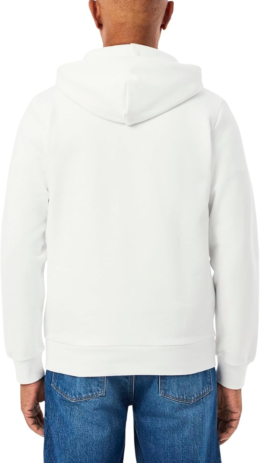 Lacoste мужская флисовая толстовка с молнией до половины, White — фото 3