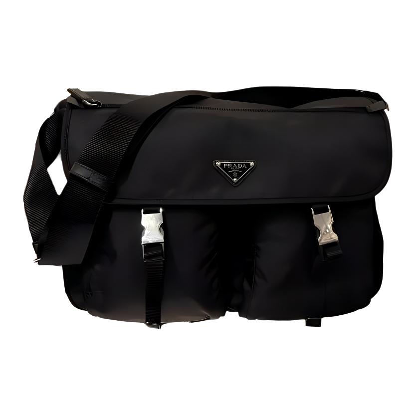 

PRADA Сумка-мессенджер из переработанного нейлона, наплечная сумка, большая кроссбоди унисекс black