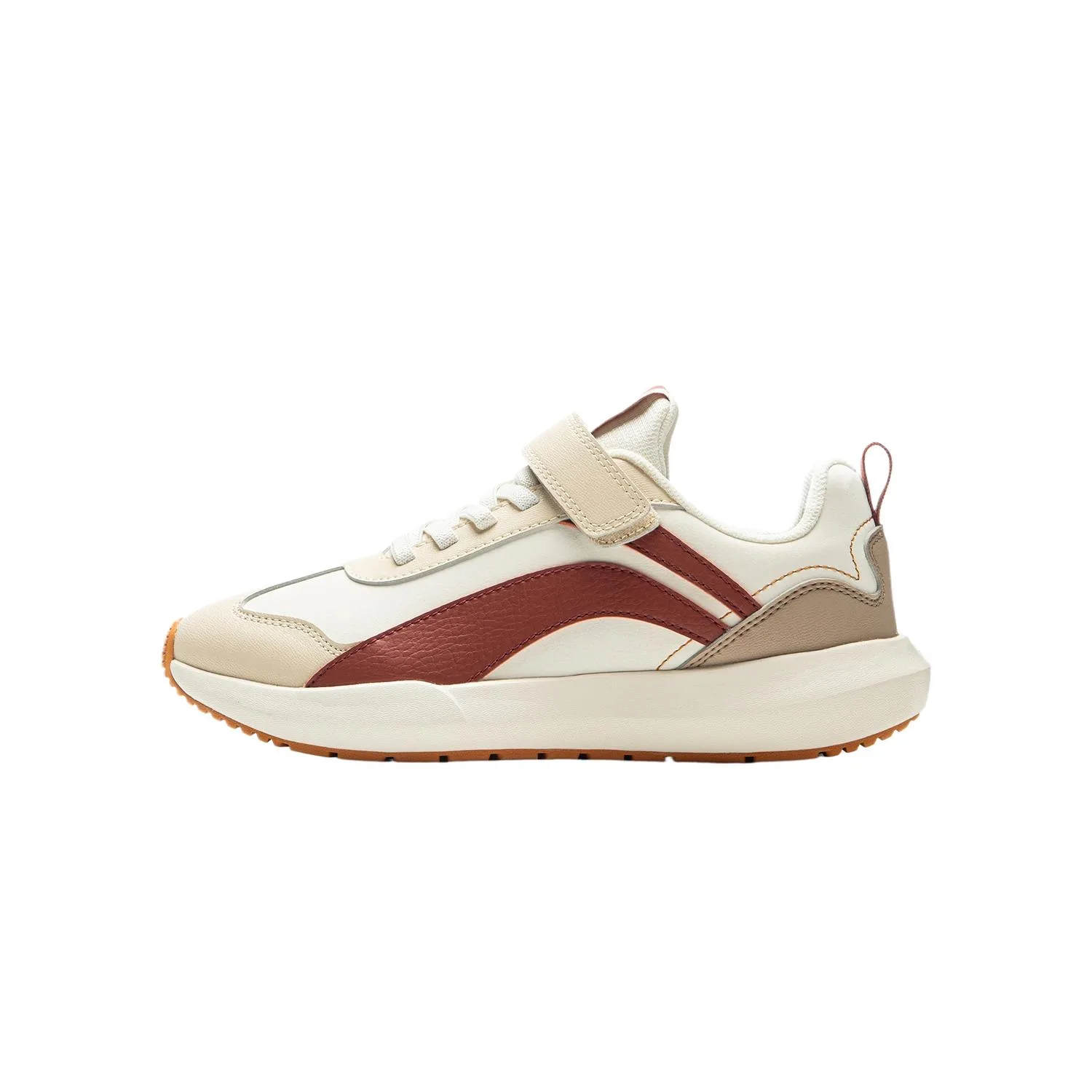 YOUNG Li-Ning YOUNG спортивная коллекция синтетическая кожа низкие детские кроссовки Dusty Khaki/Ecru/Tide Red