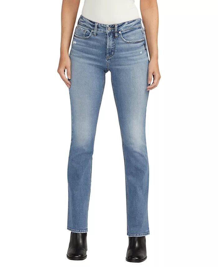 

Женские джинсы Suki средней посадки Curvy Fit Slim Bootcut Silver Jeans Co., синий