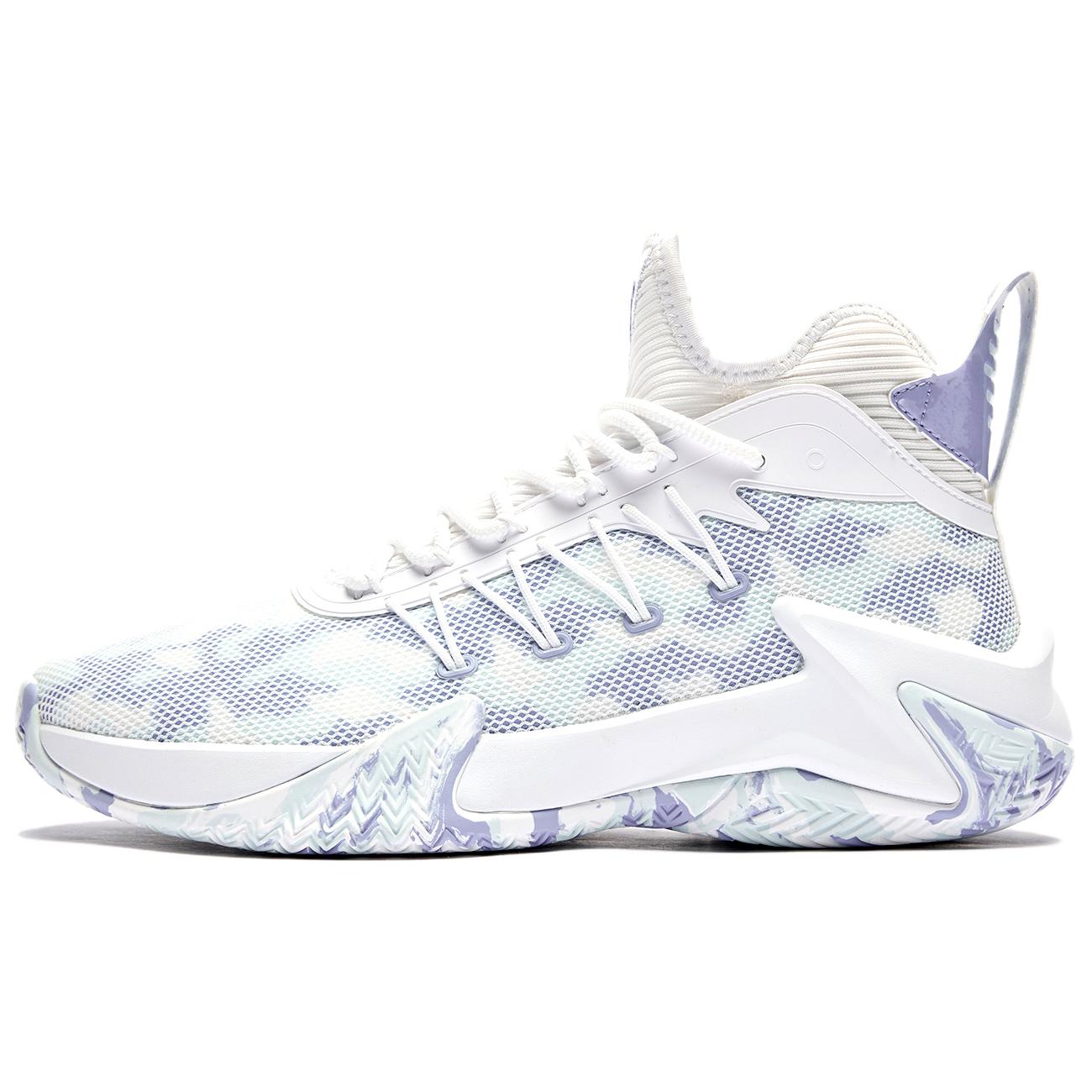 

QIAODAN Кроссовки баскетбольные мужские низкие Jordan White Light Moon Purple, цвет Jordan White Light Moon Purple
