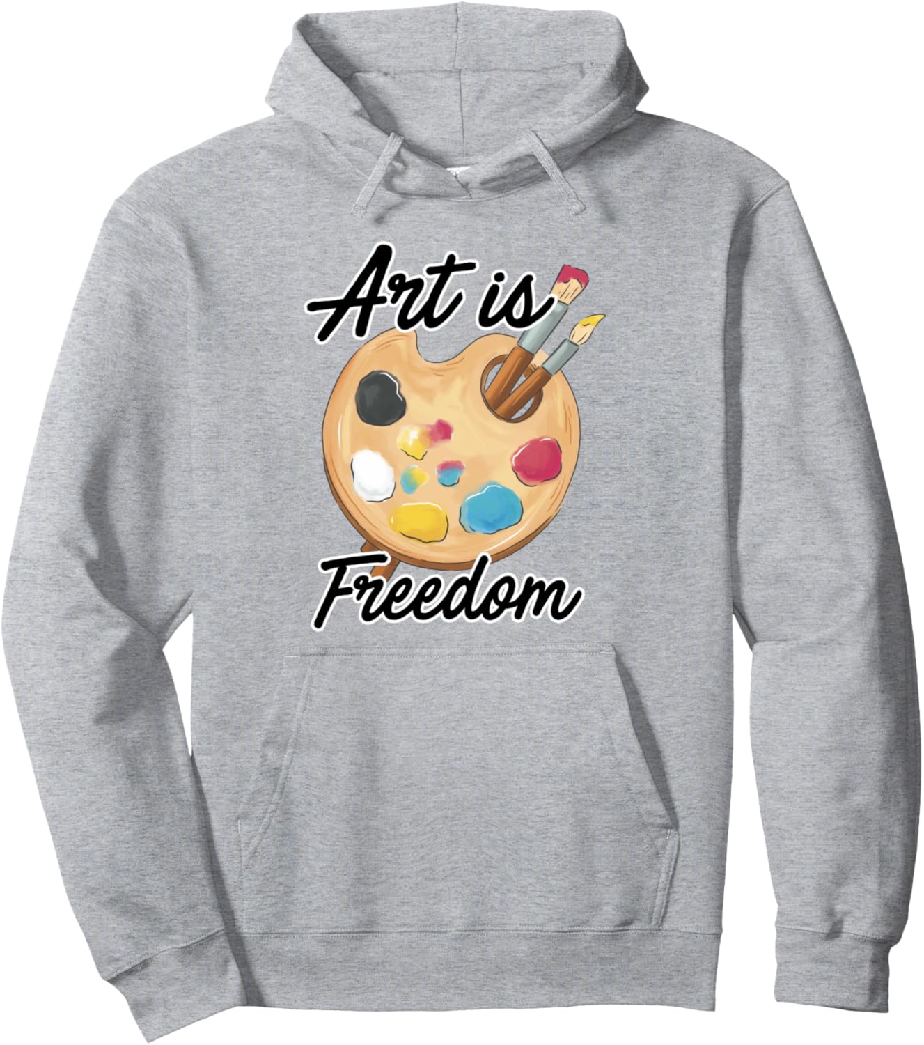 

Искусство - это свобода. Худи для художника, кисть, цвет, мастер живописи, серое (серый меланж), размер S Painter Gift Idea Artist Colors Brush Painting