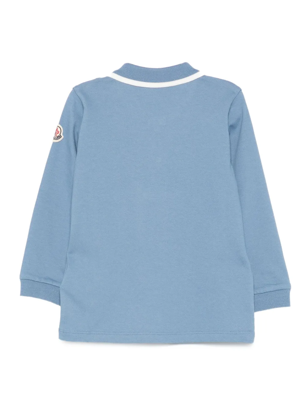 Рубашка-поло с длинными рукавами и аппликацией Тедди Moncler Enfant, синий — фото 2