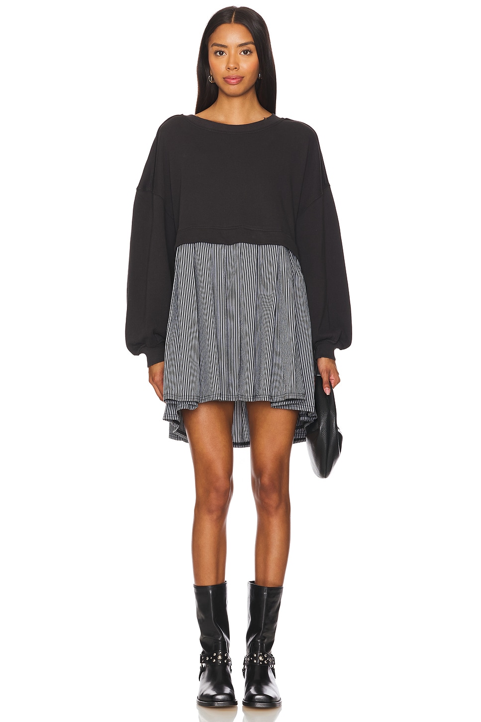 

Полосатое платье элеонора Free People, черный