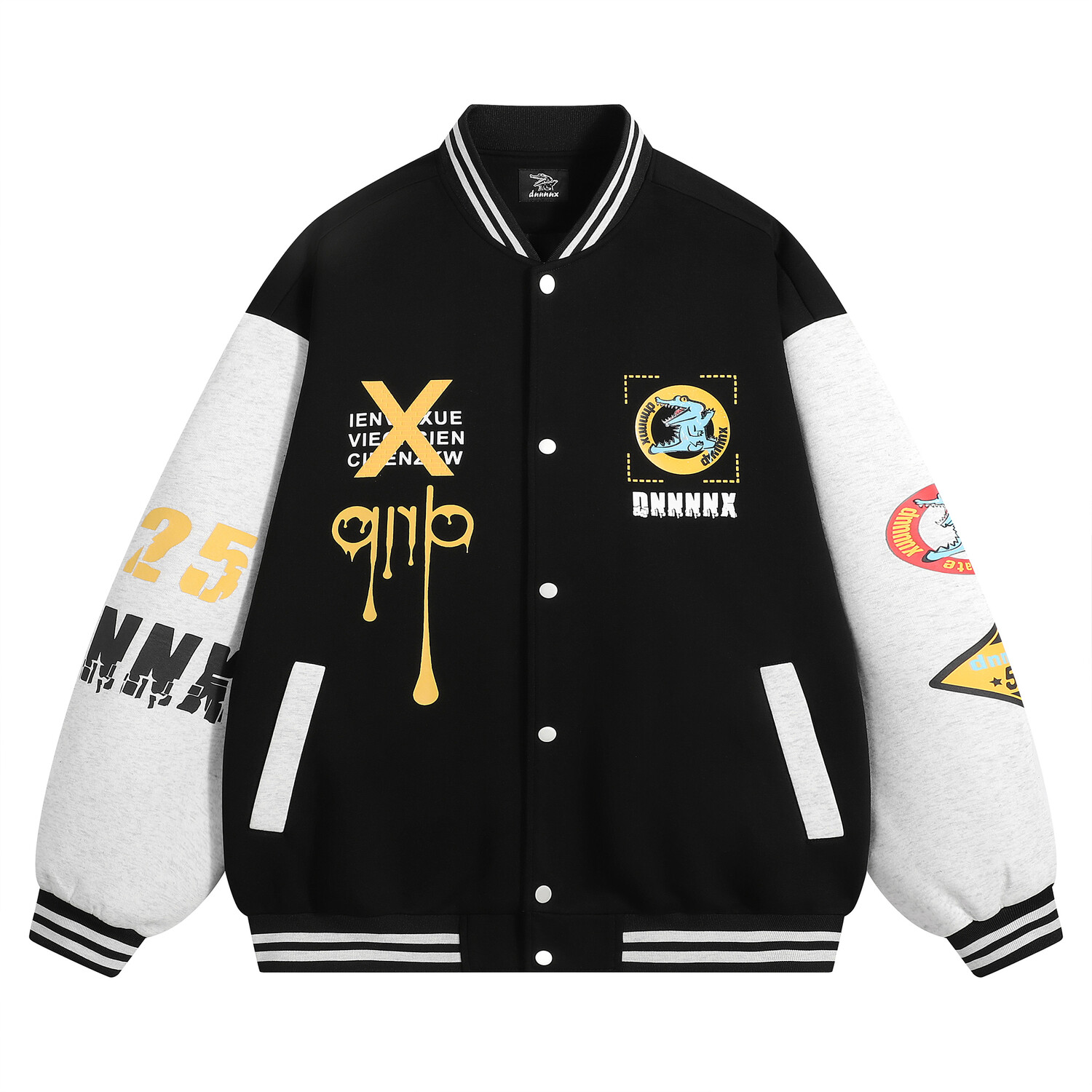

Dnnnnx бейсбольная куртка унисекс, Белая конопляно-серая
