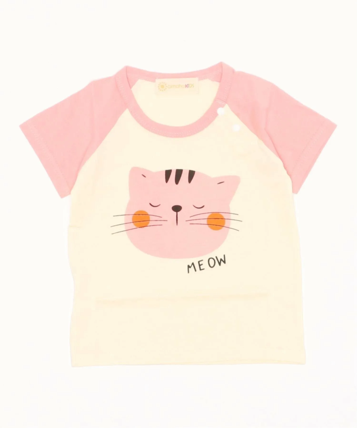 Милая футболка с коротким рукавом и принтом животного. Aimoha Kids, pink — фото 2