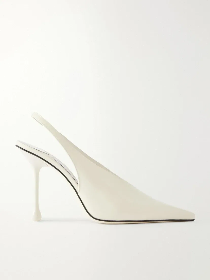 Туфли Isa 95 из лакированной кожи JIMMY CHOO, белый
