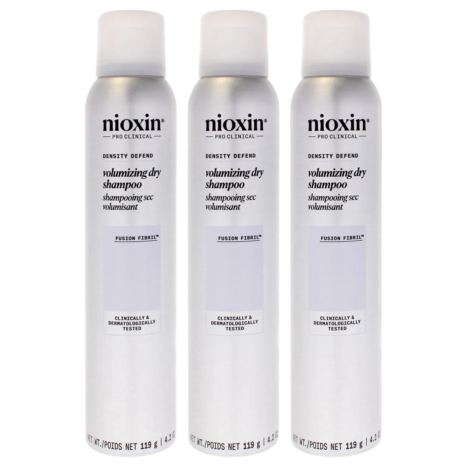 Сухой шампунь для придания объема Density Defend от Nioxin, подходит для мужчин и женщин - 120 мл - упаковка из 3 штук, Clear